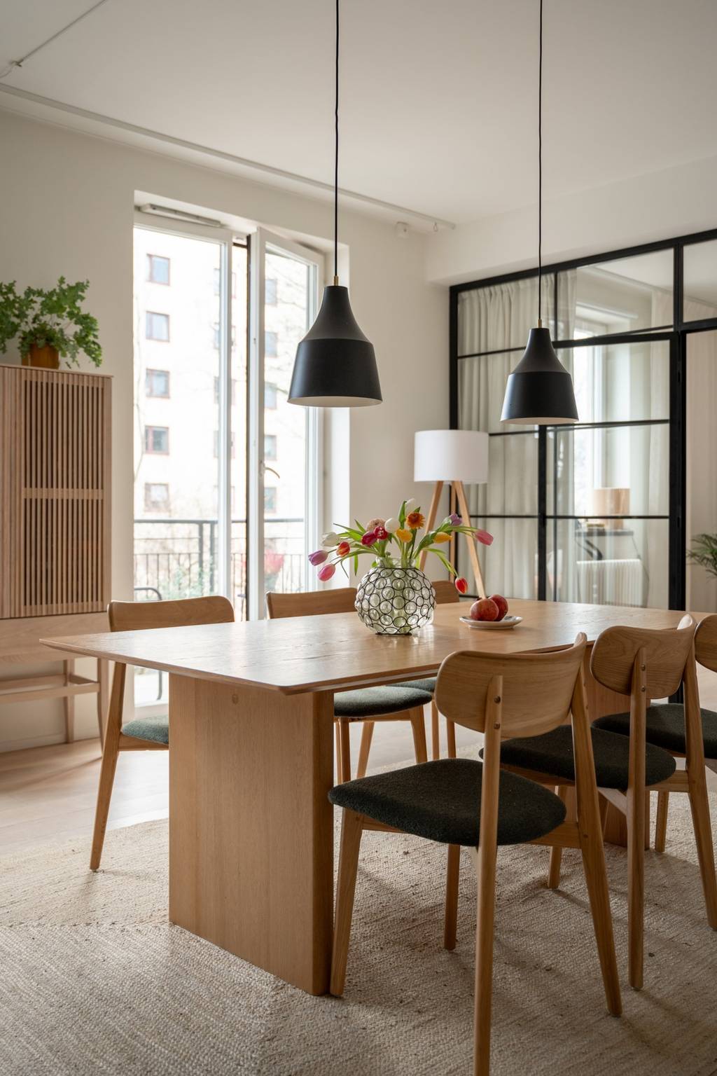 salle à manger avec verrière noire appartement 107m2 salle à manger avec verrière noire appartement 107m2