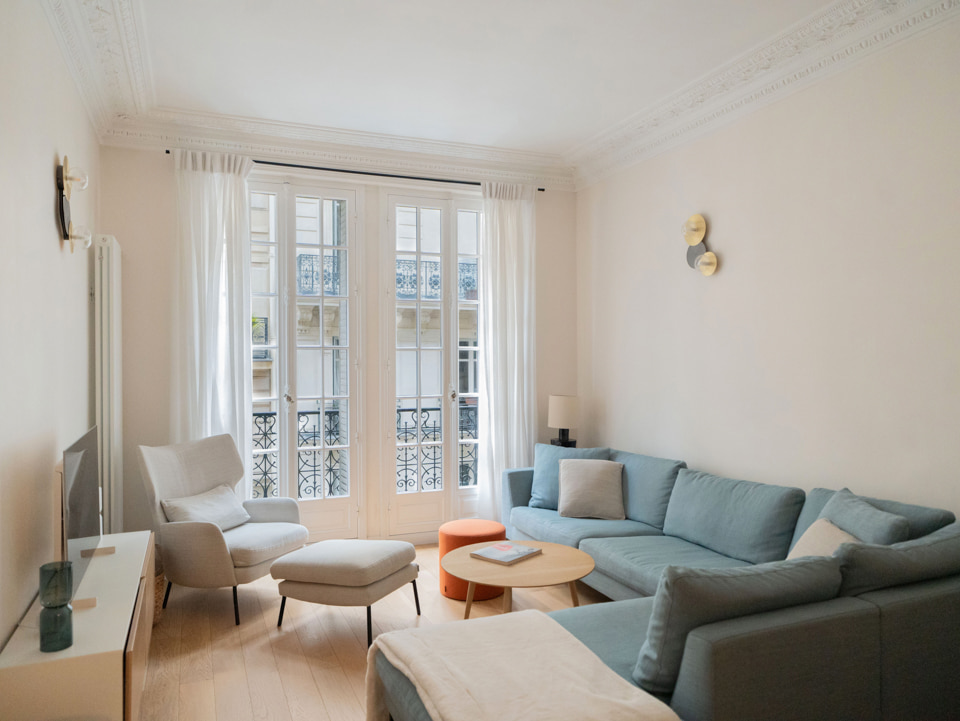 salon appartement haussmannien Paris rénové salon appartement haussmannien Paris rénové