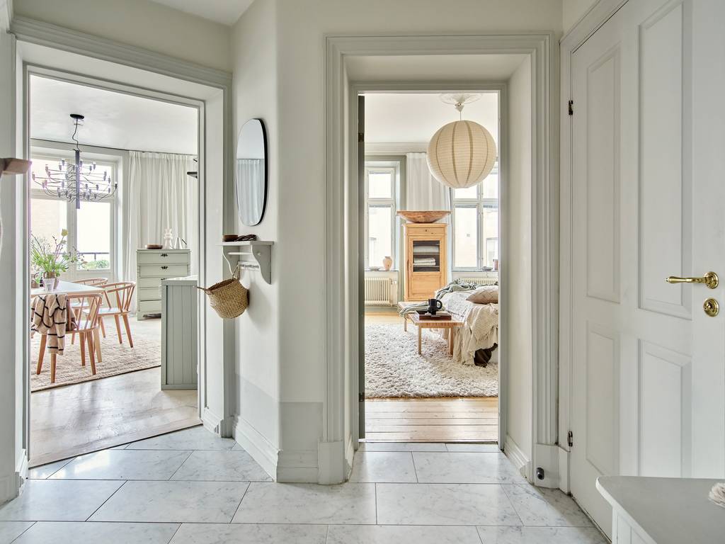 entrée appartement 80m2 décoration scandinave