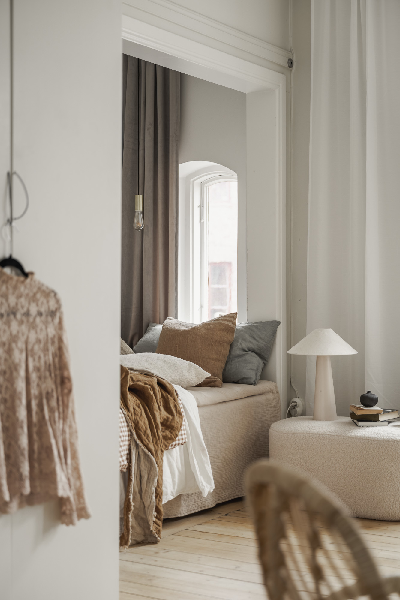 espace chambre deux-pièces de 51m2 décoration scandinave