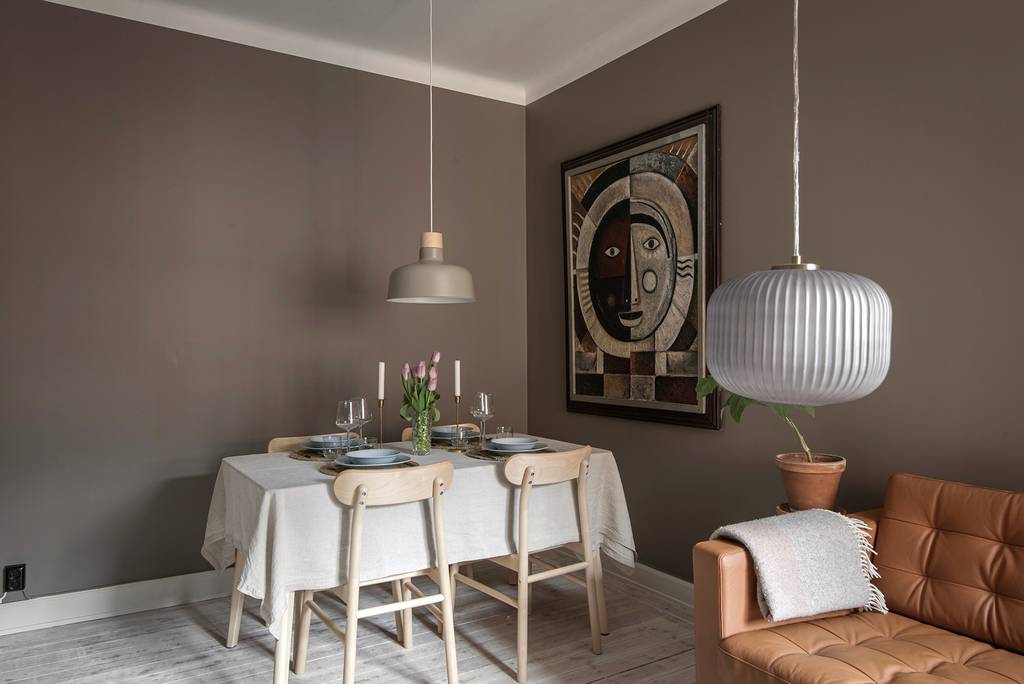 salon studio de 27m2 aux murs couleur Mocha Mousse salon studio de 27m2 aux murs couleur Mocha Mousse