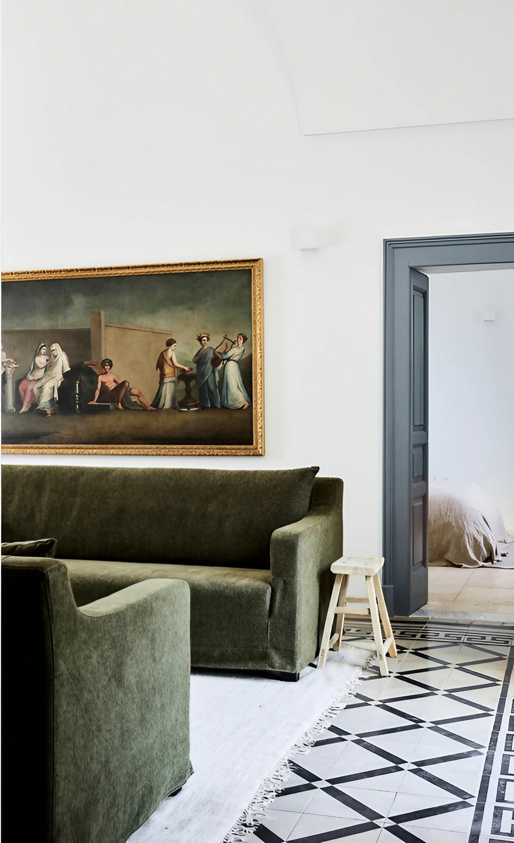 salon maison rénovée Pouilles Villa Salve