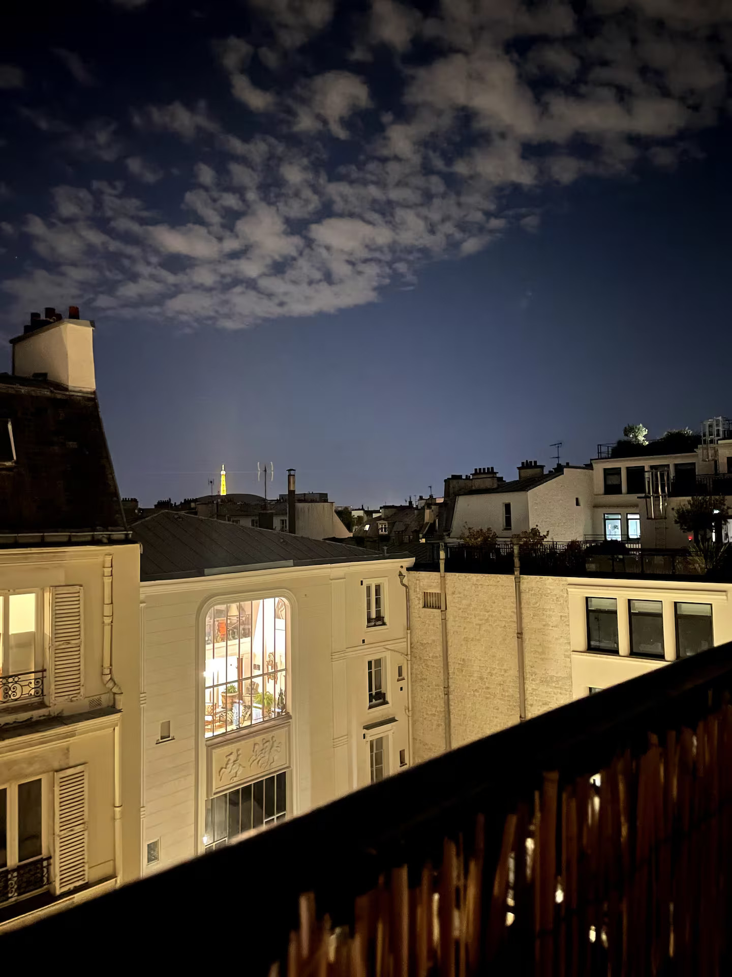 balcon vue sur toits et tour Eiffel deux-pièces Paris balcon vue sur toits et tour Eiffel deux-pièces Paris