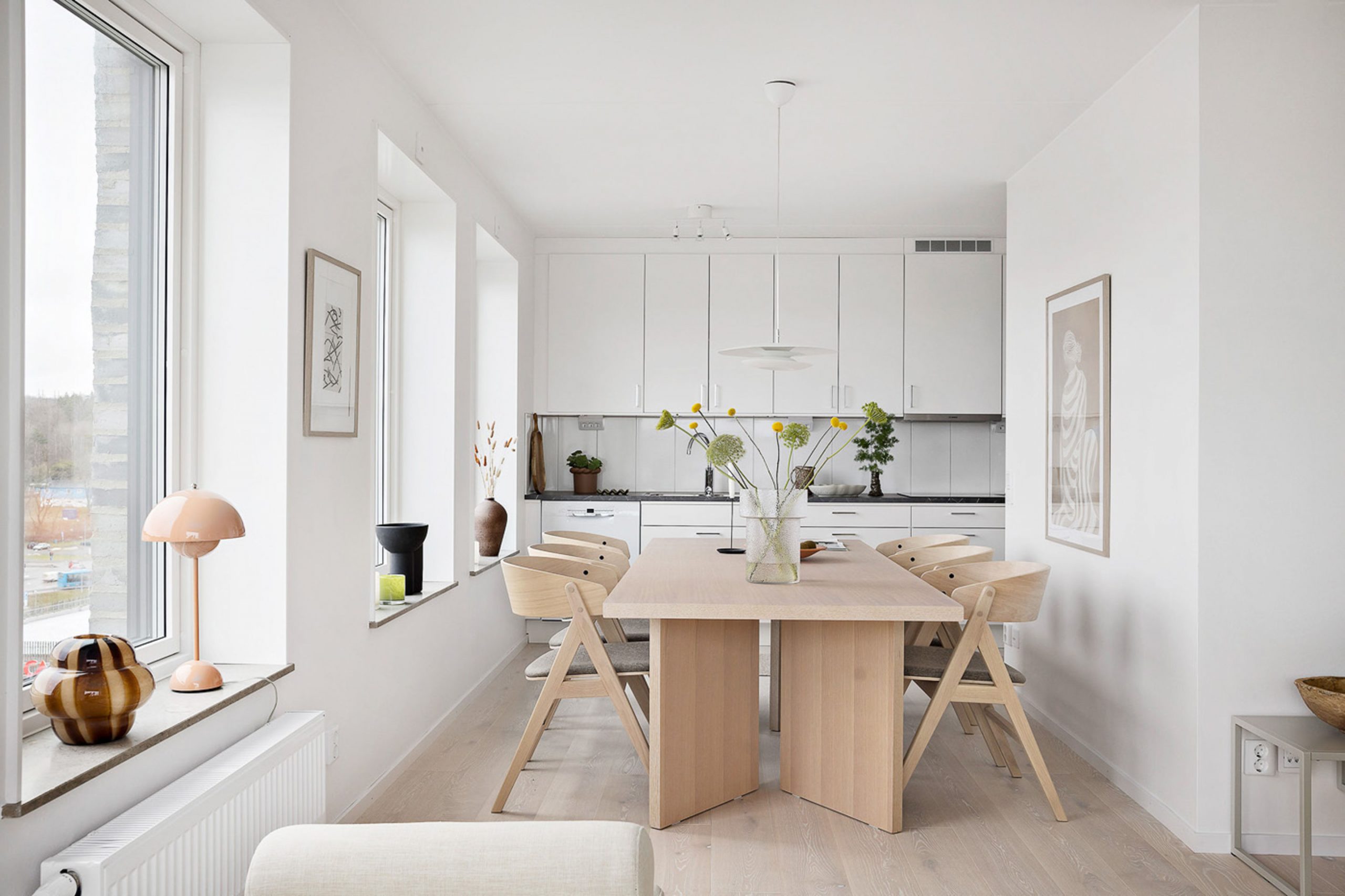 salle à manger et cuisine décoration design blanche trois-pièces 79m2 salle à manger et cuisine décoration design blanche trois-pièces 79m2
