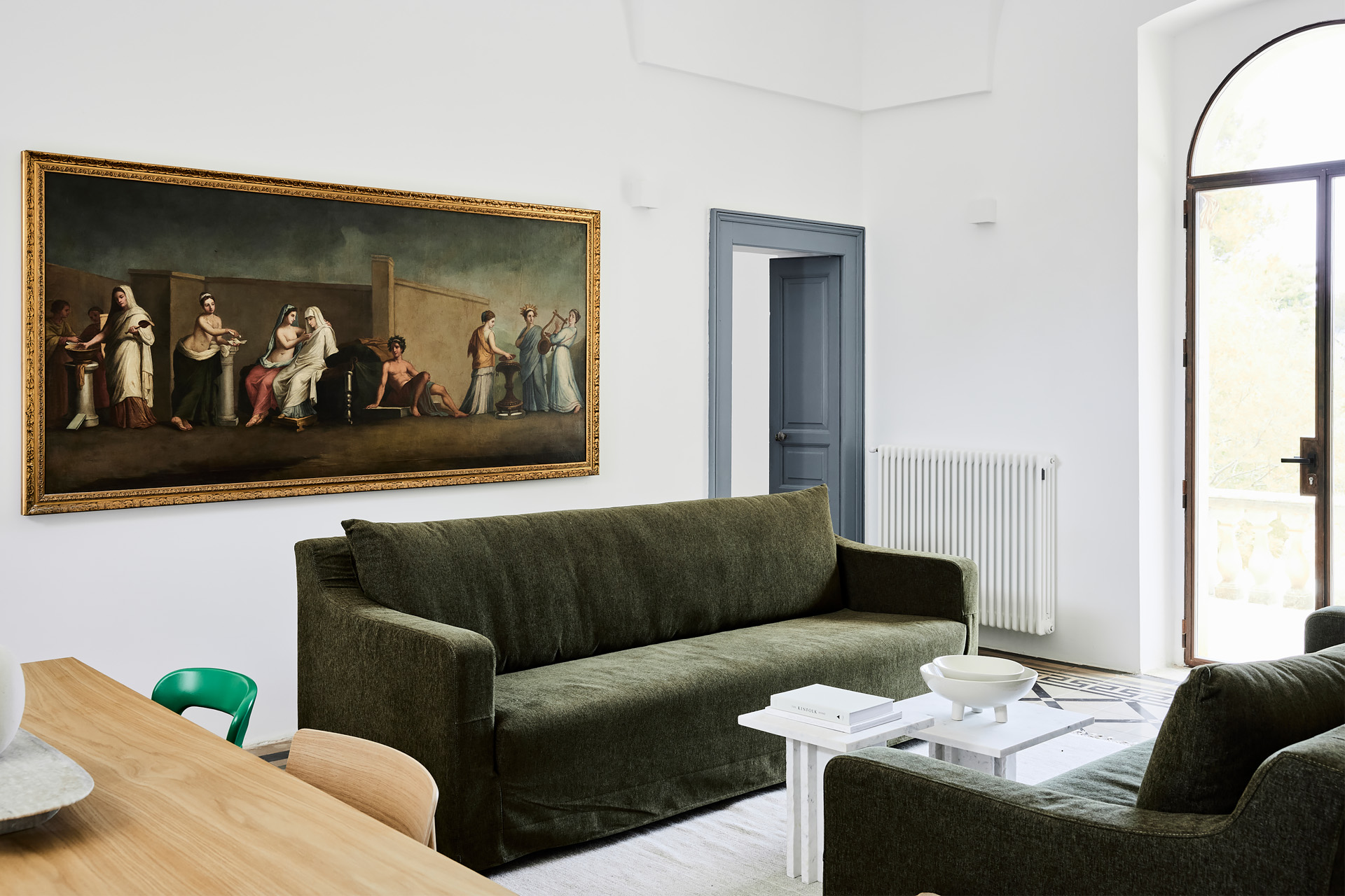 salon maison rénovée Pouilles Villa Salve