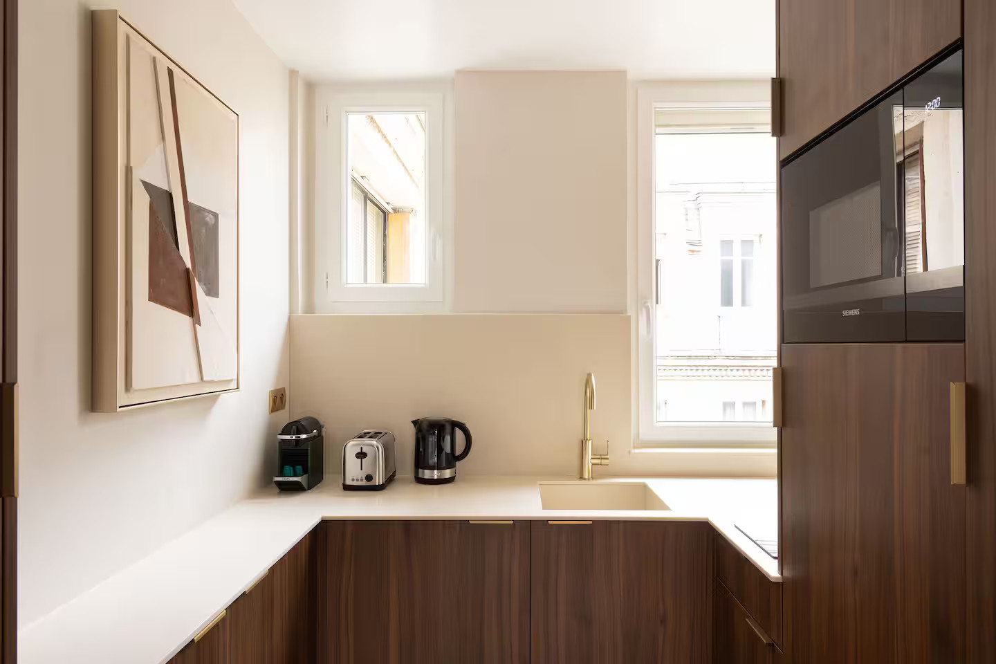 cuisine noyer appartement 42m2 Paris cuisine noyer appartement 42m2 Paris