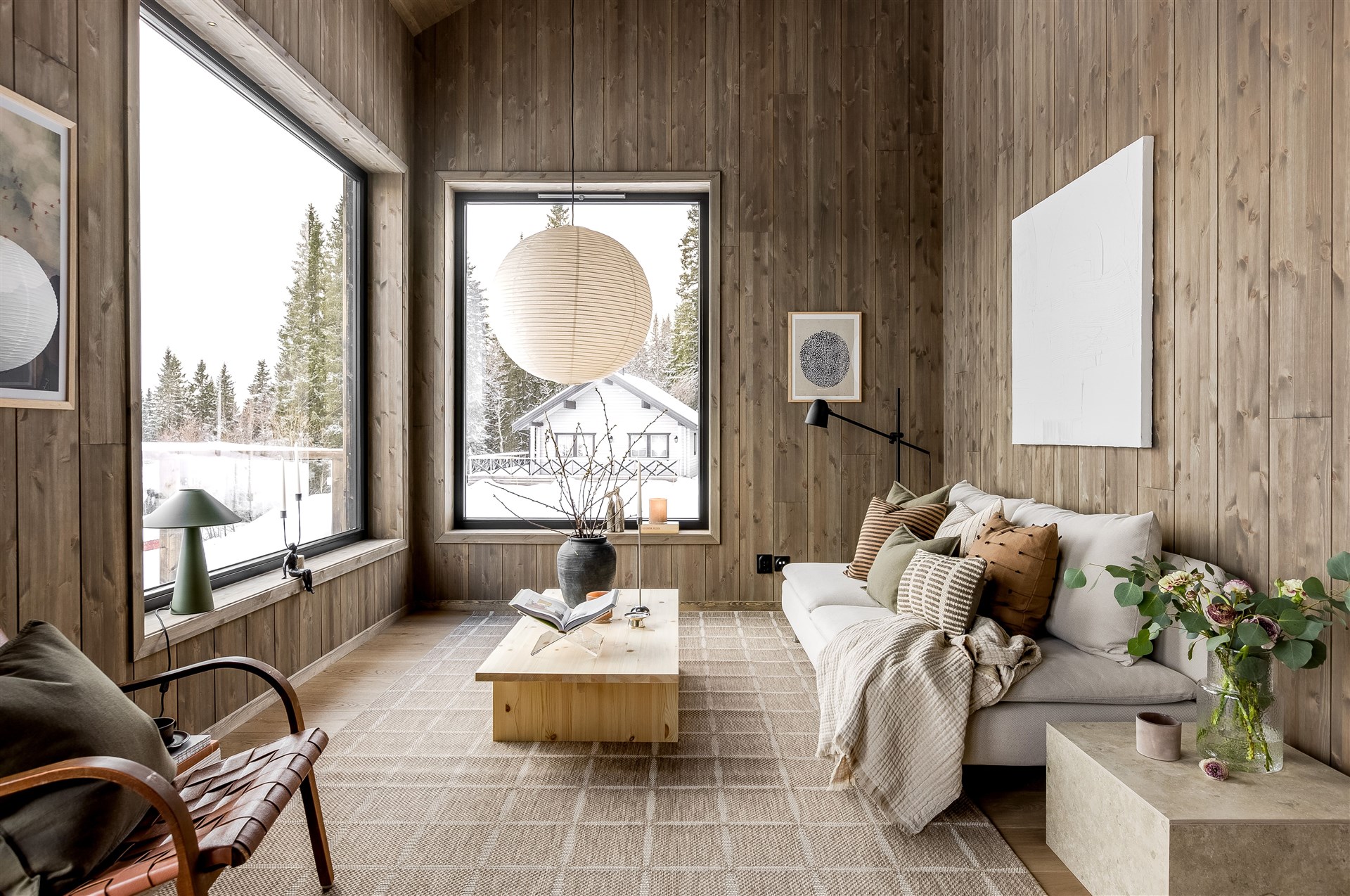 salon double hauteur murs bois clair décoration contemporain appartement montagne salon double hauteur murs bois clair décoration contemporain appartement montagne