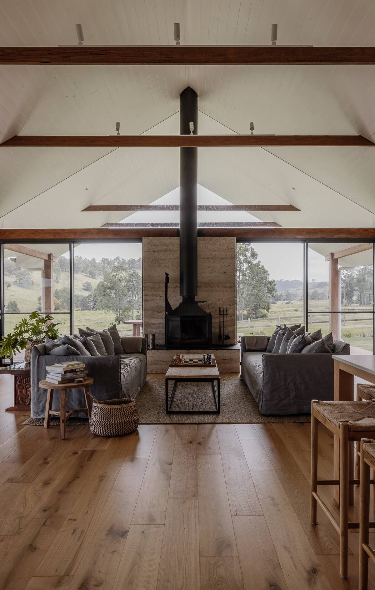 salon double hauteur décoration contemporaine Wallaringa Farm Australie salon double hauteur décoration contemporaine Wallaringa Farm Australie
