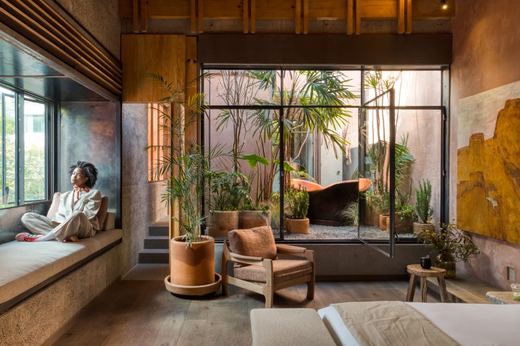 chambre sur jardin maison Mexique