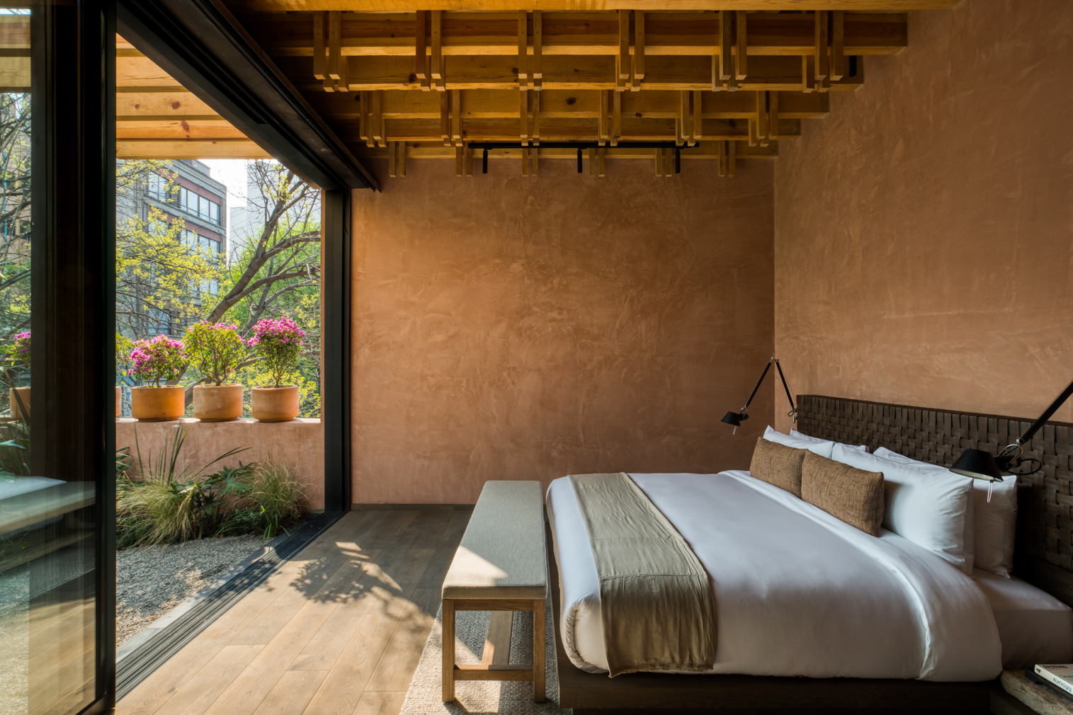 chambre sur jardin maison Mexique