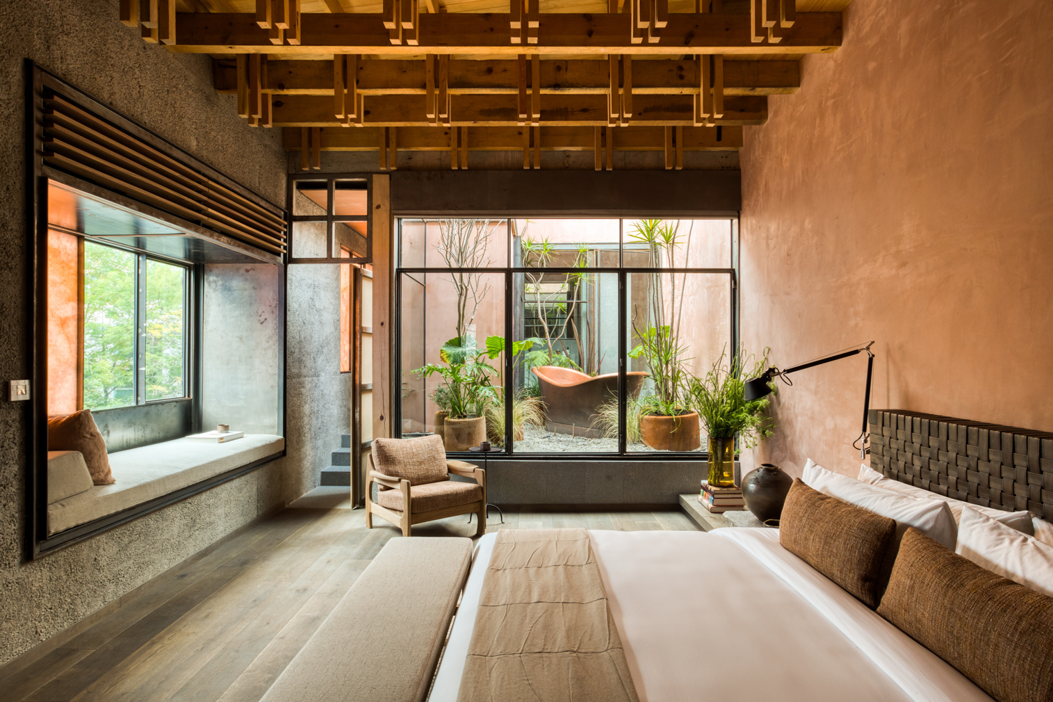 chambre sur jardin maison Mexique