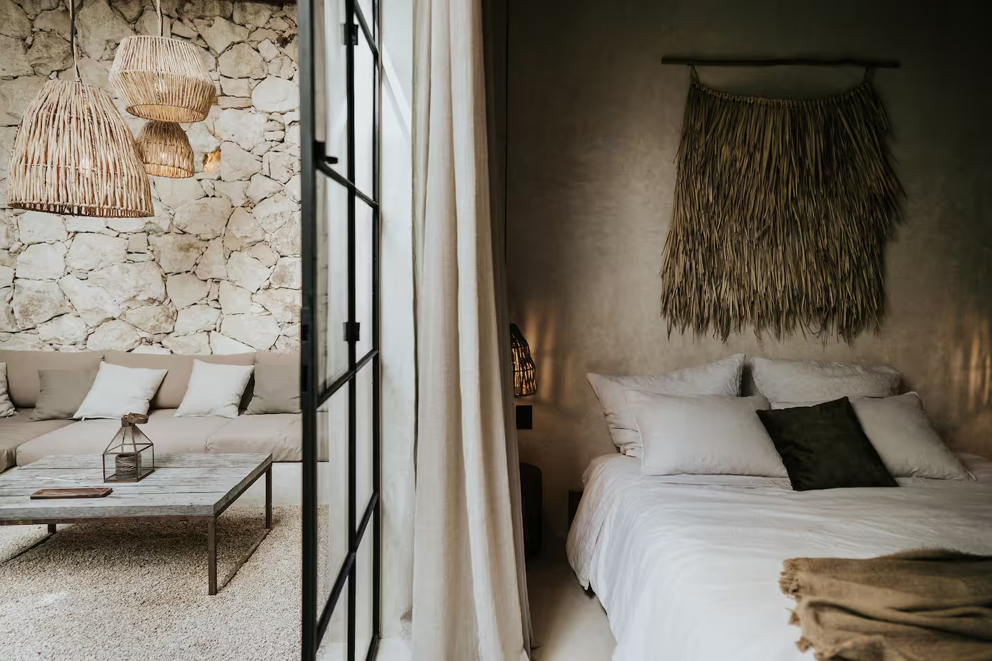 espace chambre appartement avec jardin et piscine à Tulum