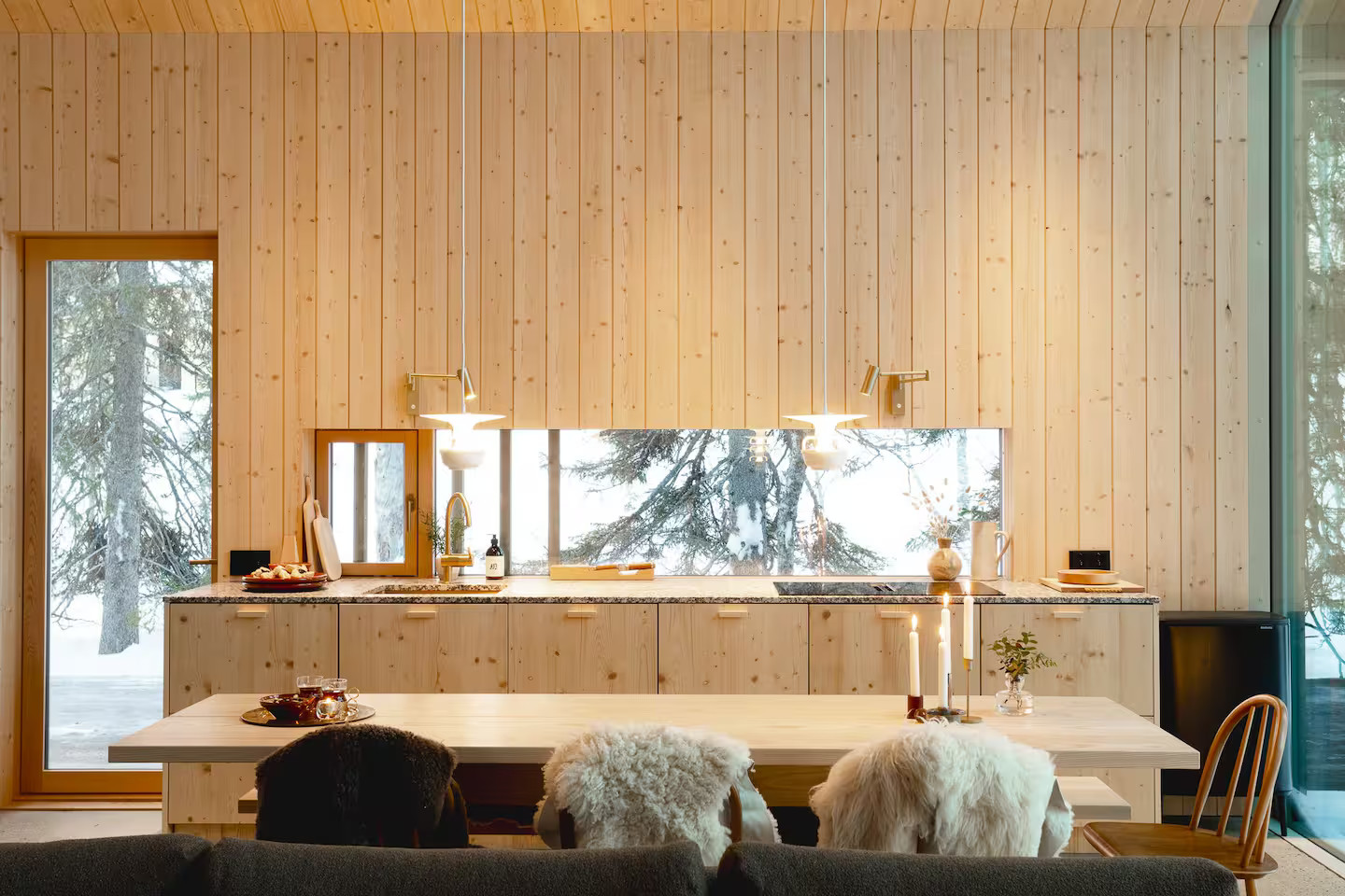 cuisine maison en bois Finlande Housu House