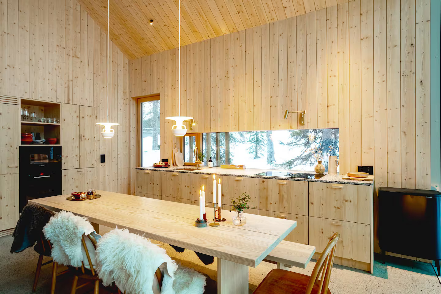 cuisine maison en bois Finlande Housu House