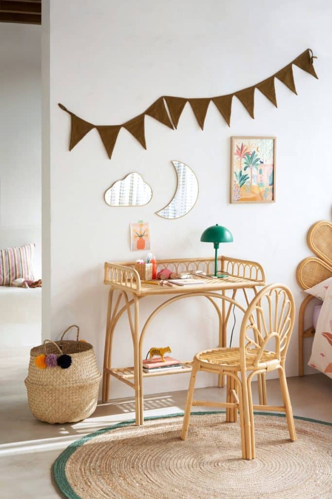 bureau rotin enfant collection Arty Kasbah catalogue La Redoute Intérieurs 2025 printemps/été