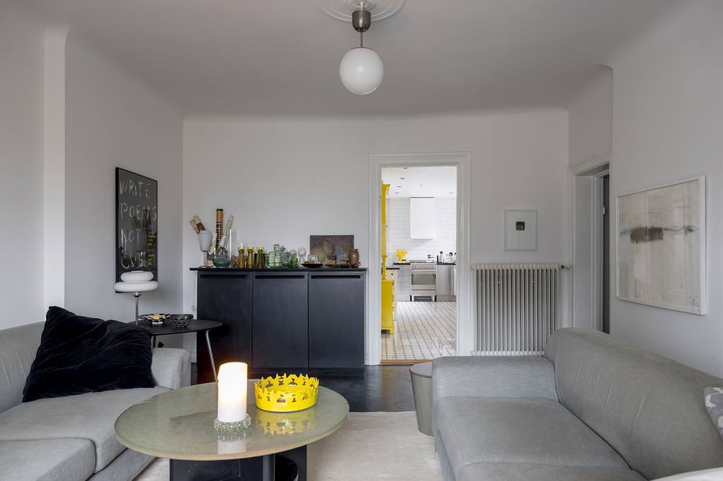 salon parquet noir décoration scandinave