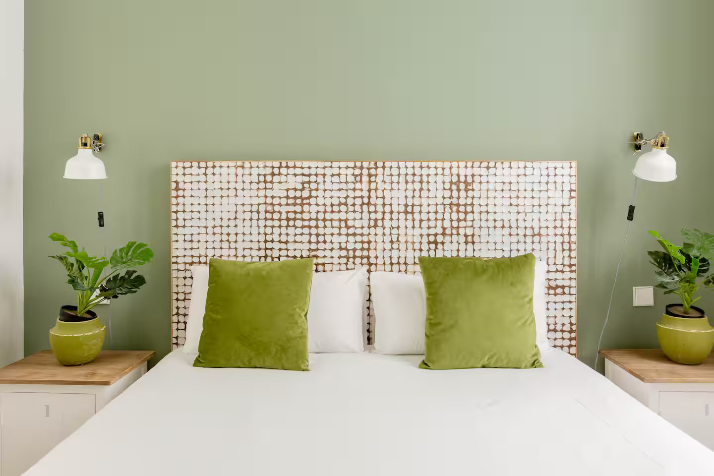 chambre mur vert
