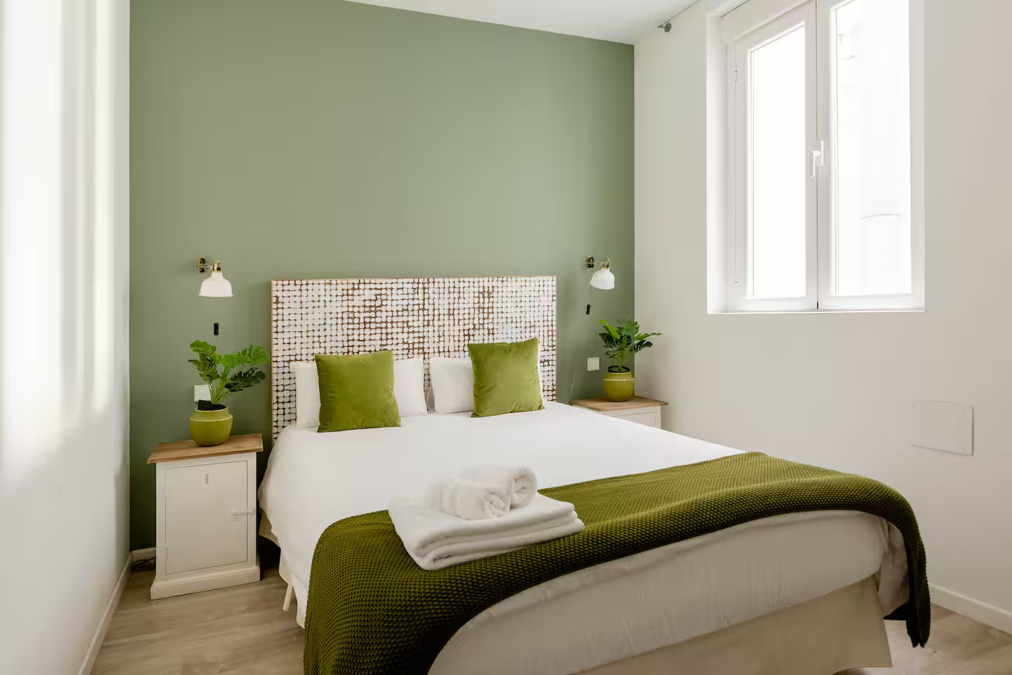 chambre mur vert