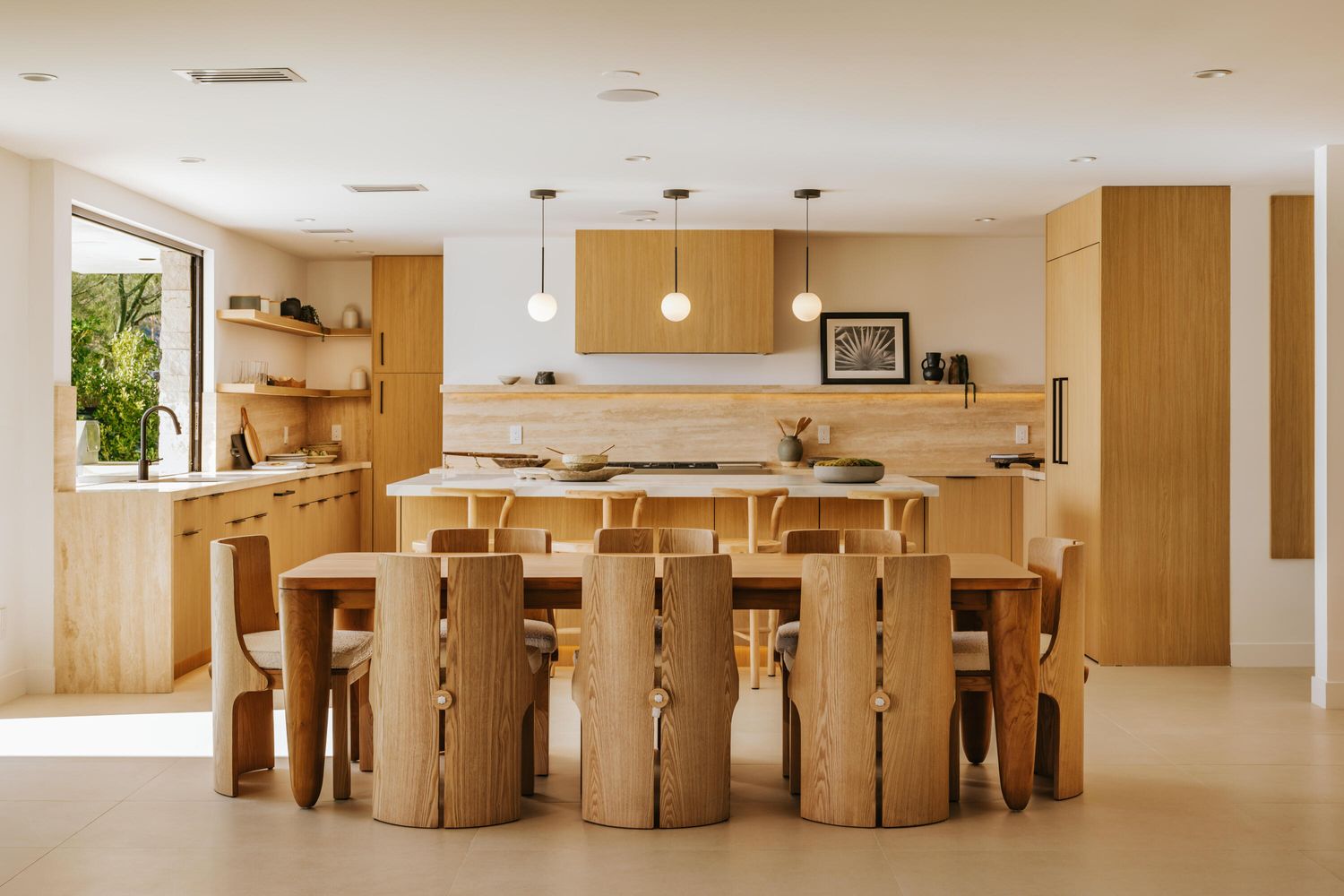 cuisine et salle à manger maison contemporaine Palm Springs
