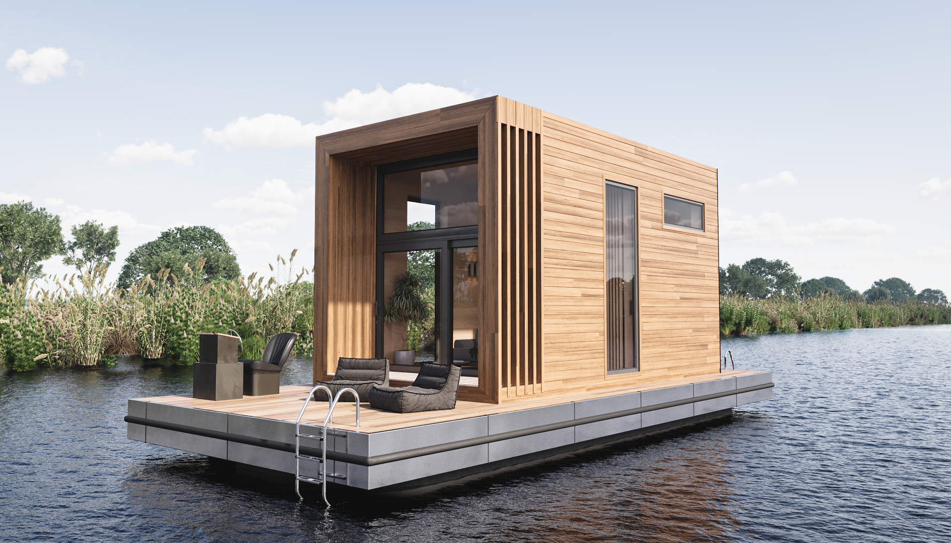petite maison 24m2 installée sur une barge petite maison 24m2 installée sur une barge