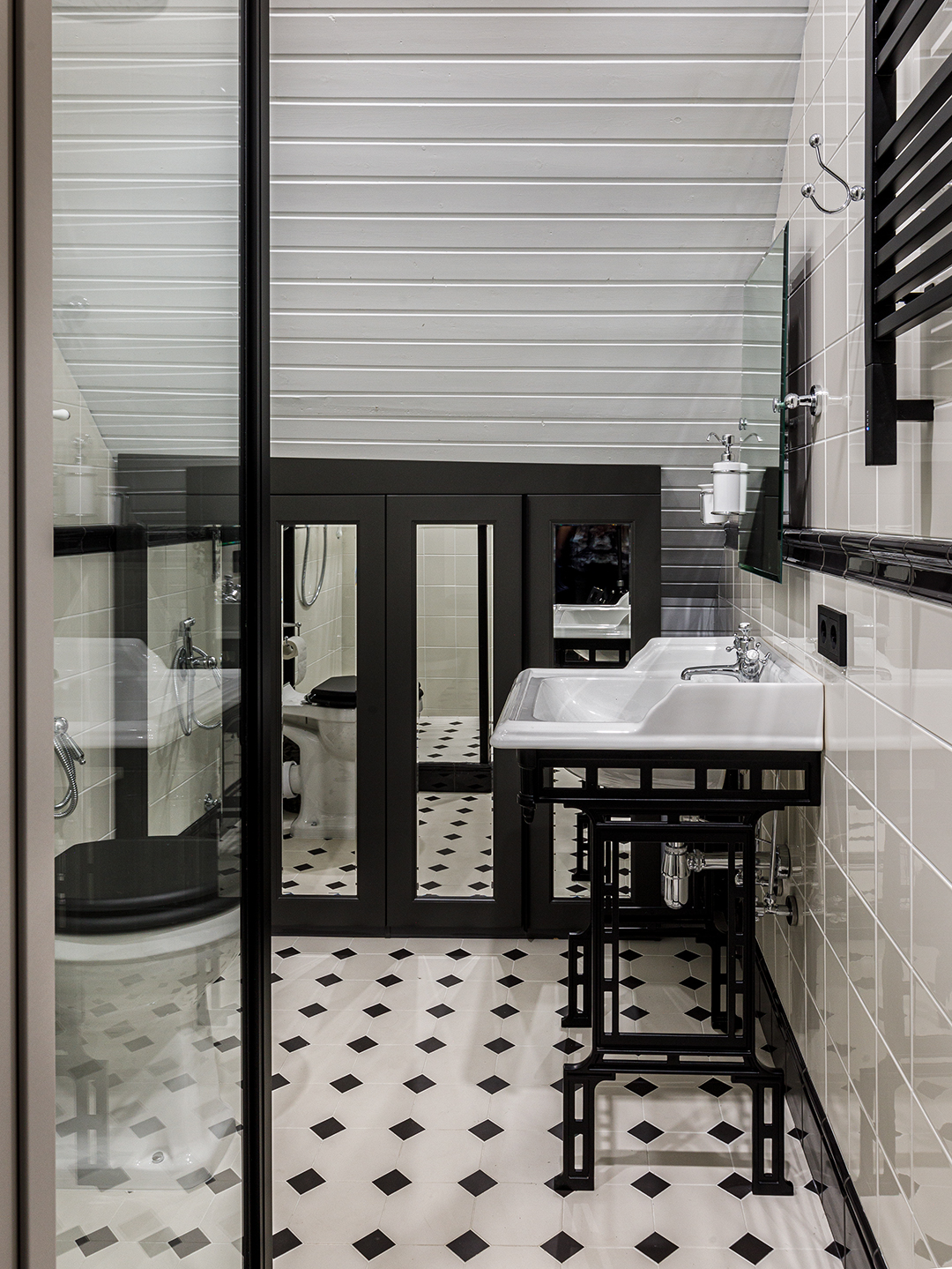 salle de bain blanche et noire sol cabochons salle de bain blanche et noire sol cabochons