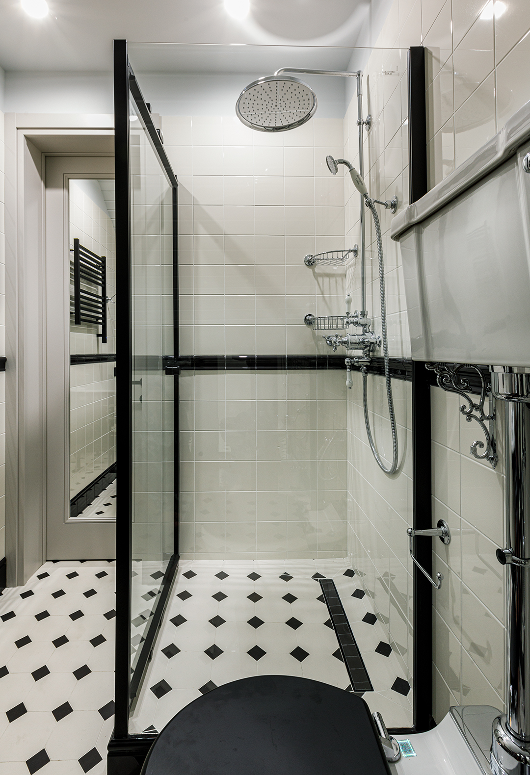 salle de bain blanche et noire sol cabochons salle de bain blanche et noire sol cabochons
