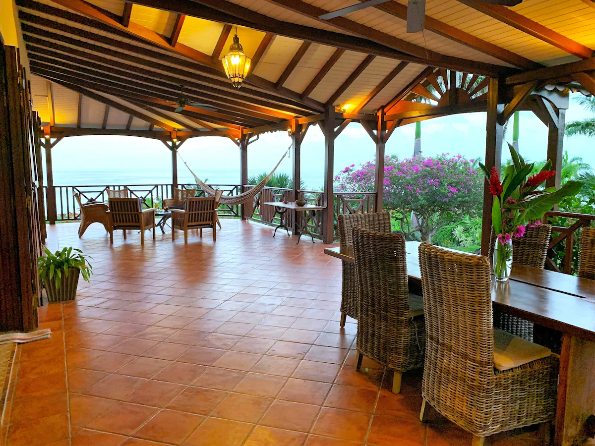 terrasse vue mer Guadeloupe