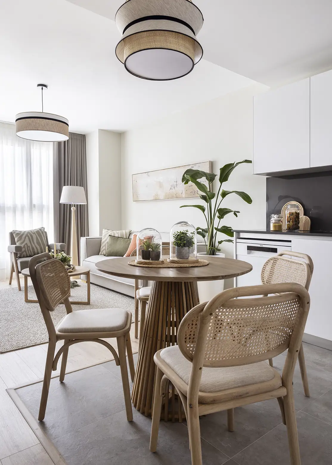 cuisine ouverte et salon appartement 42m2 décoration contemporaine naturelle cuisine ouverte et salon appartement 42m2 décoration contemporaine naturelle
