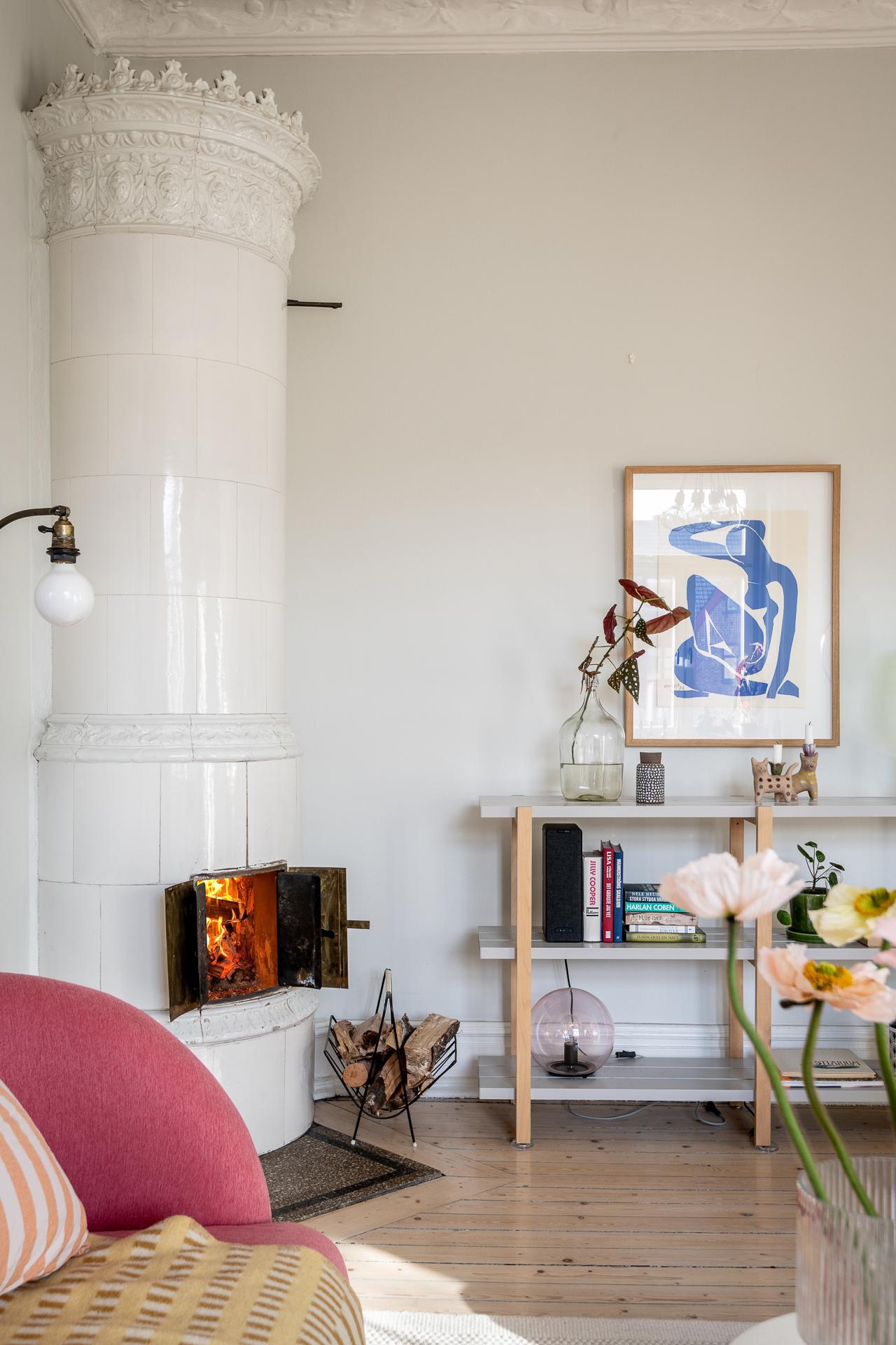 salon avec poêle scandinave décoration design appartement ancien de 87m2 salon avec poêle scandinave décoration design appartement ancien de 87m2