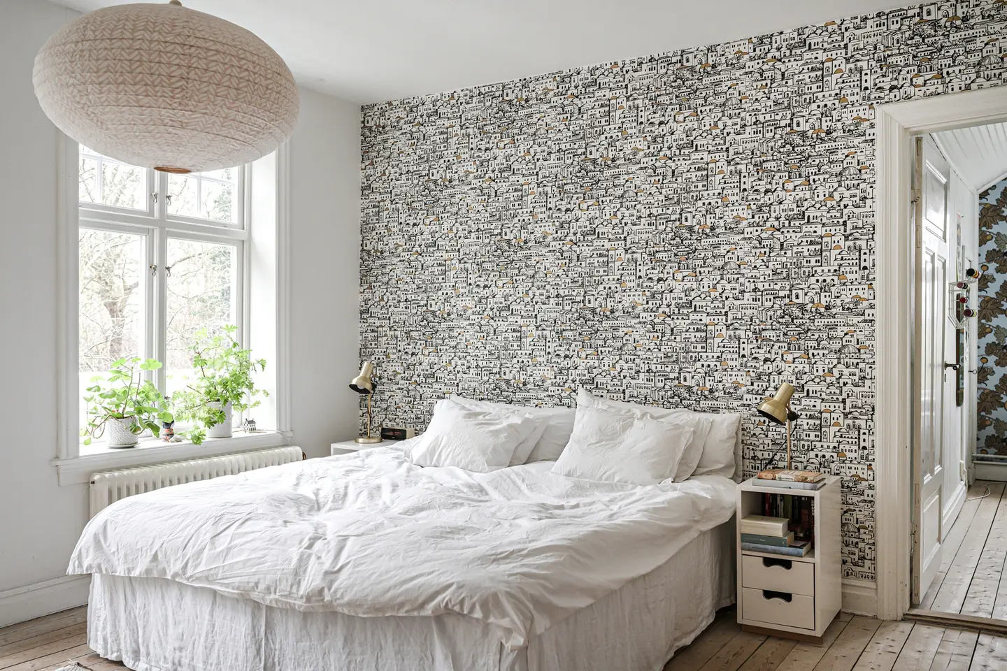 chambre maison ancienne papier-peint