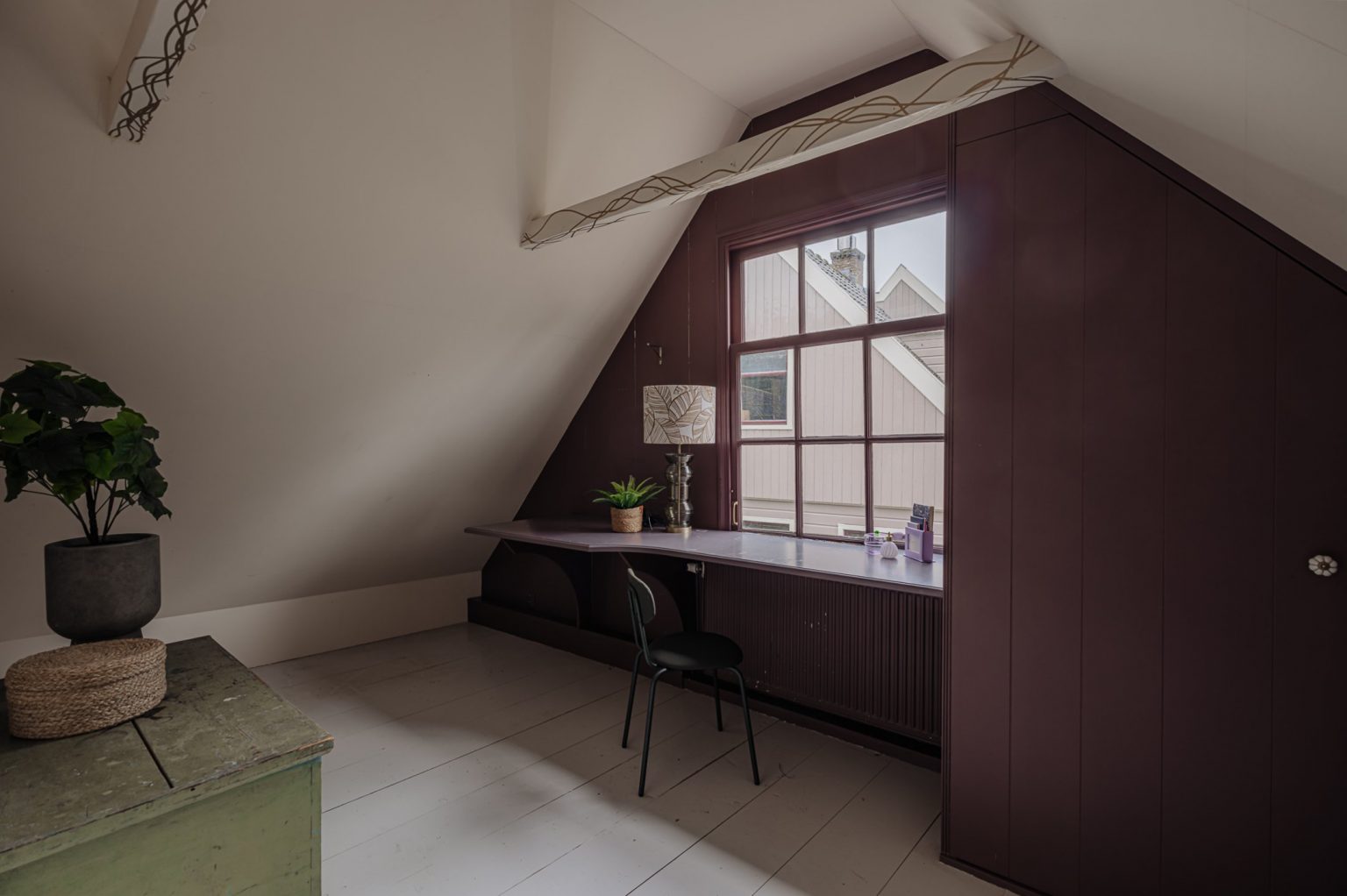 espace bureau dans chambre mansardée