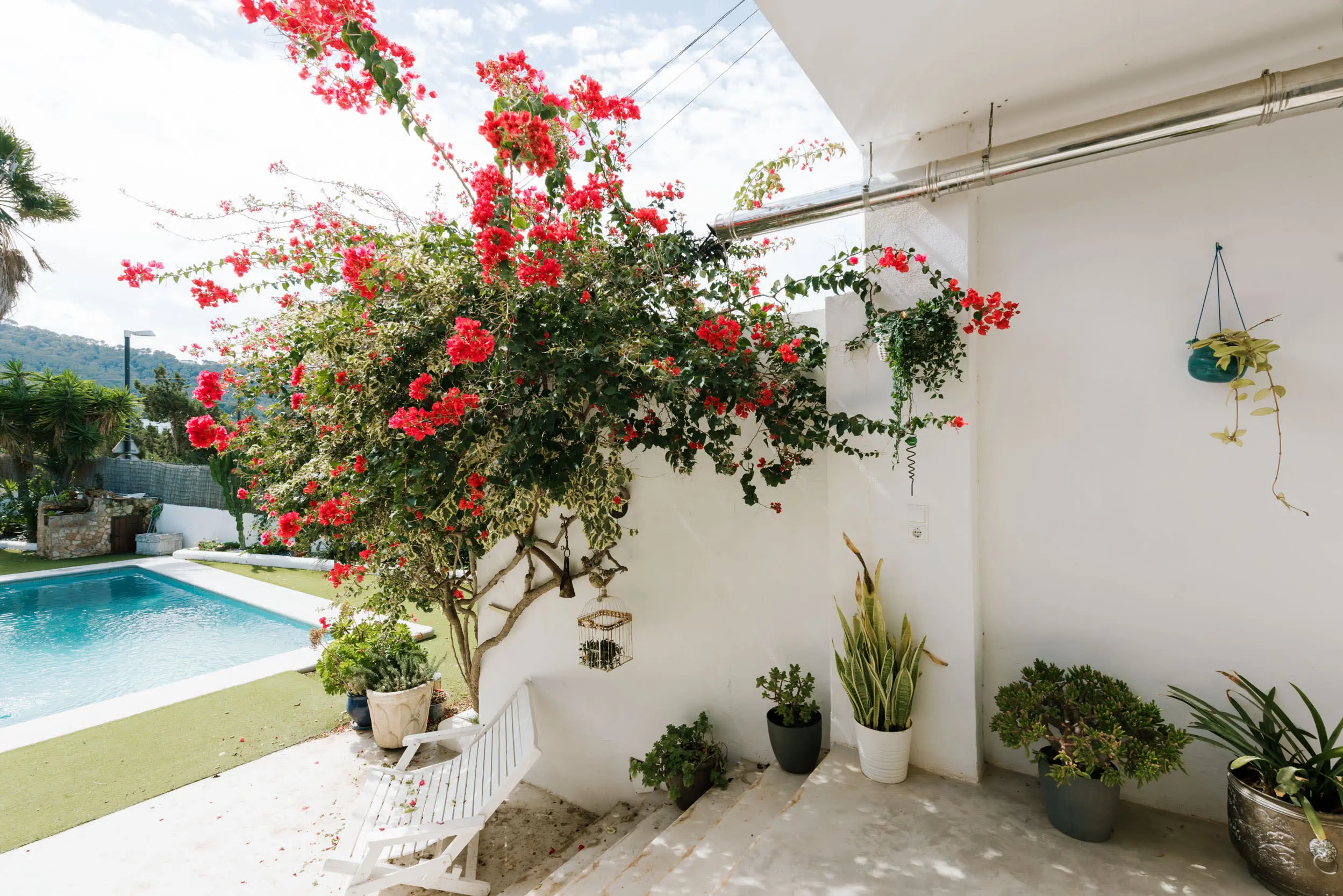 terrasse maison Ibiza avec piscine