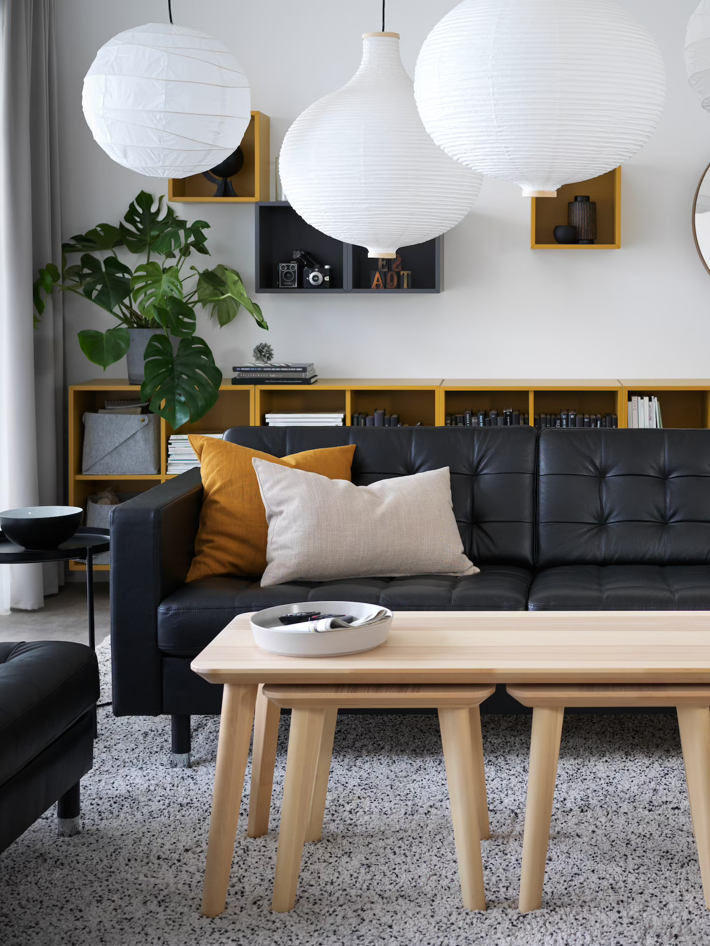 salon décoration scandinave canapé noir salon décoration scandinave canapé noir