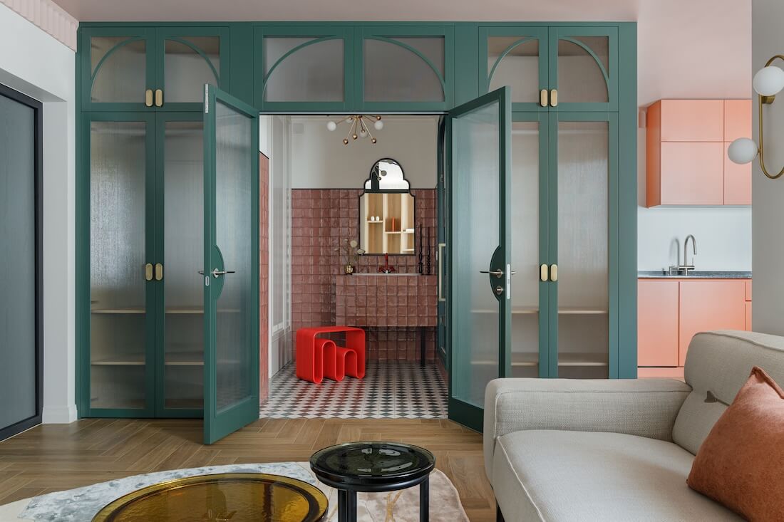 salle de bain décoration contemporaine colorée carrelage rose salle de bain décoration contemporaine colorée carrelage rose