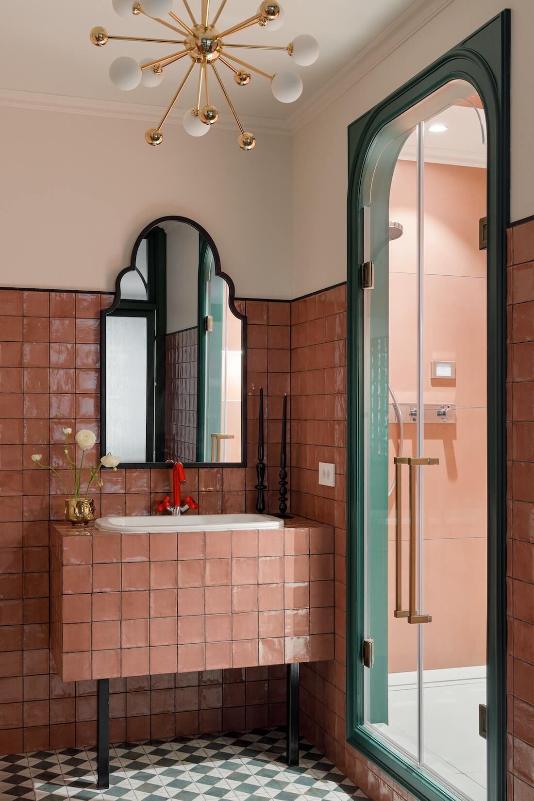 salle de bain carrelage rose sol damier salle de bain carrelage rose sol damier