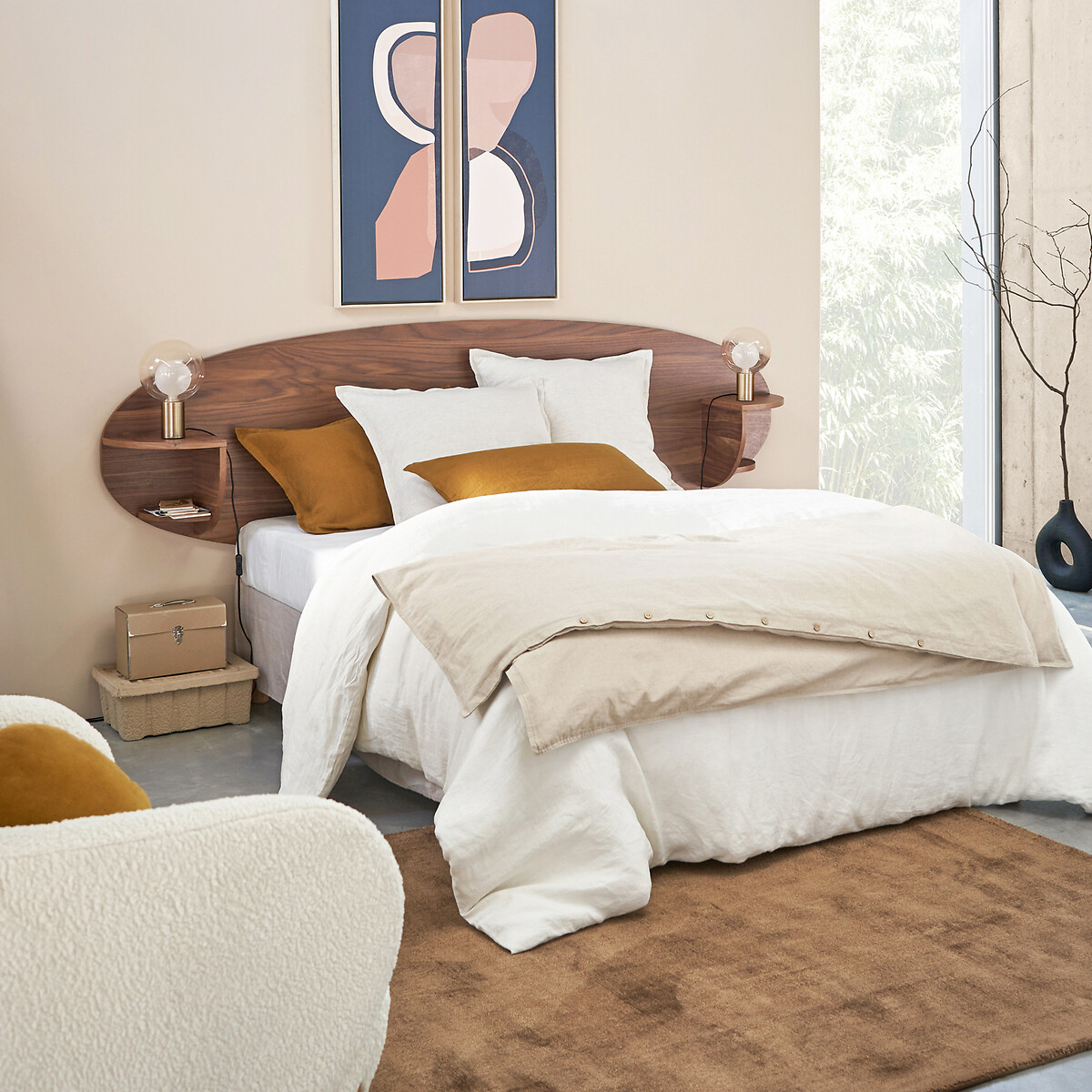 chambre tête de lit noyer