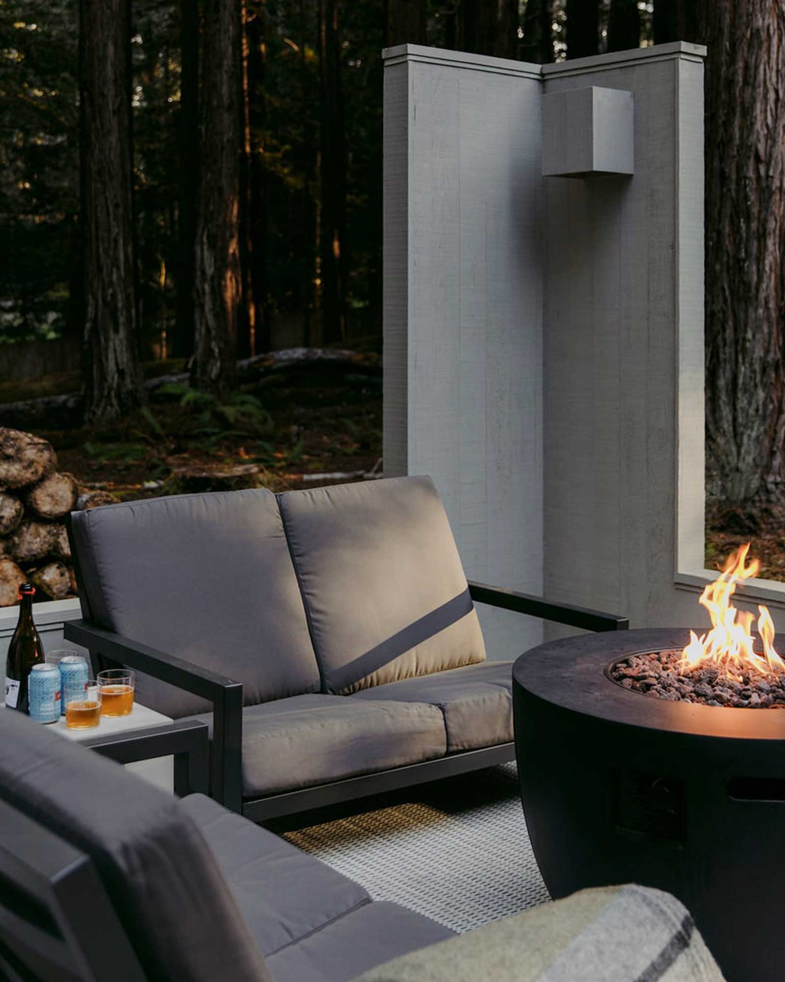 terrasse avec brasero