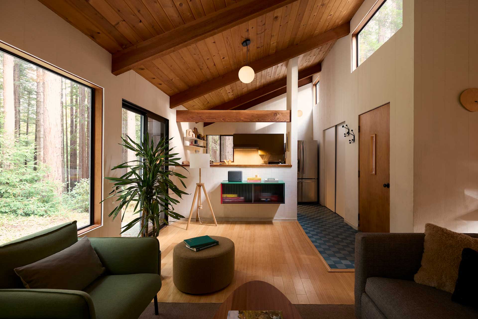 salon décoration contemporaine maison en bois
