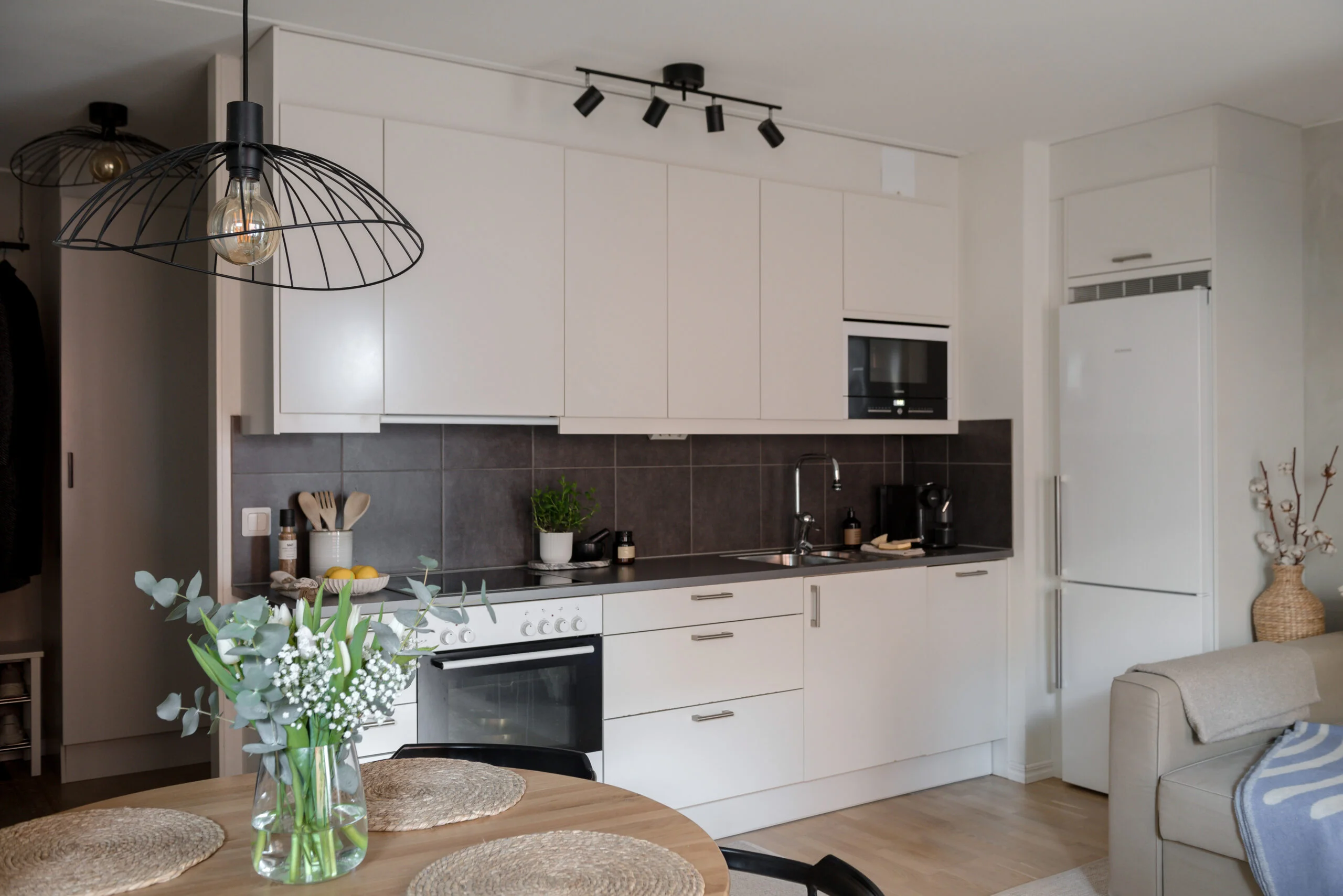 salon avec cuisine ouverte décoration scandinave studio 36m2 salon avec cuisine ouverte décoration scandinave studio 36m2