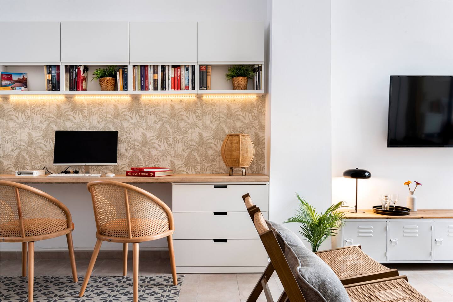 espace bureau dans salon