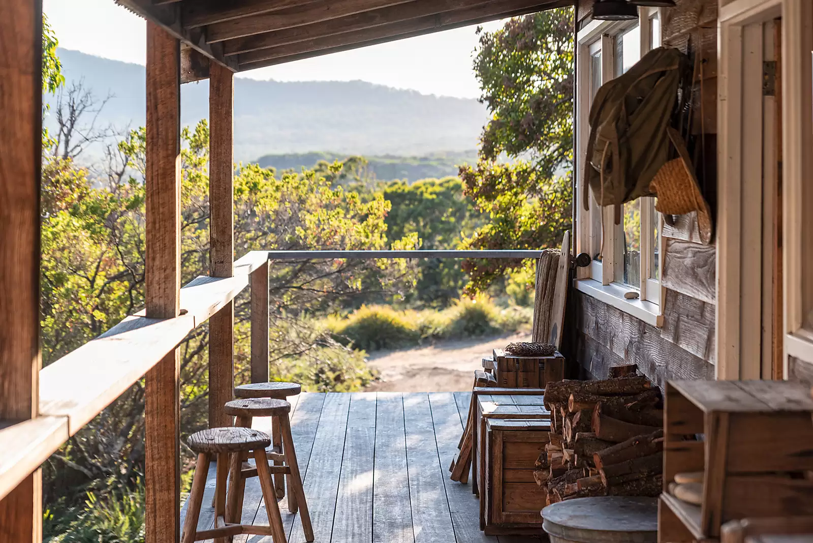 terrasse cabane rustique Tasmanie près des plages The Headland