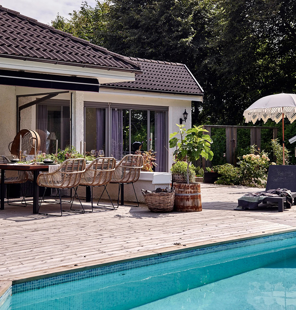 jardin avec piscine