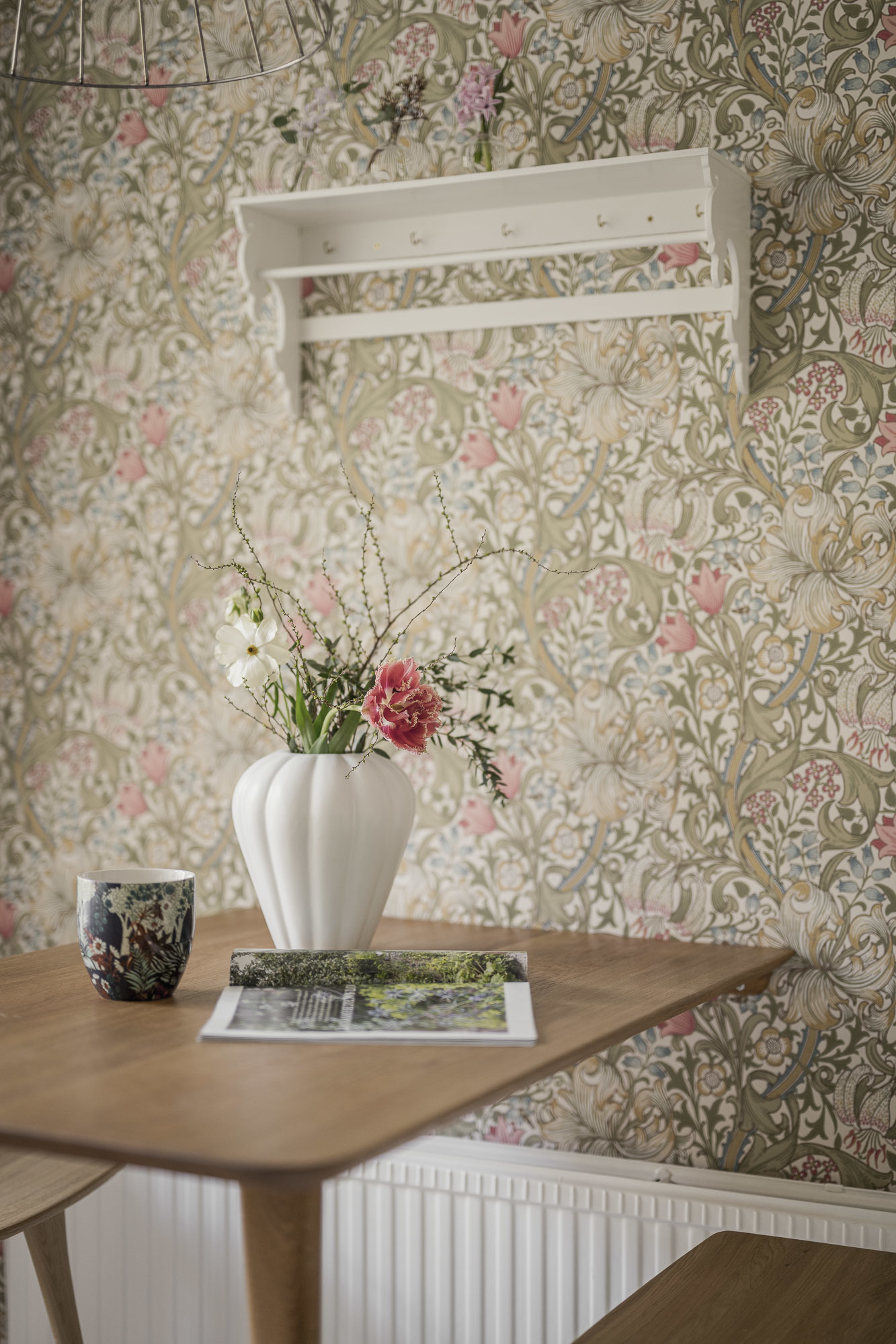 cuisine verte papier-peint William Morris décoration scandinave