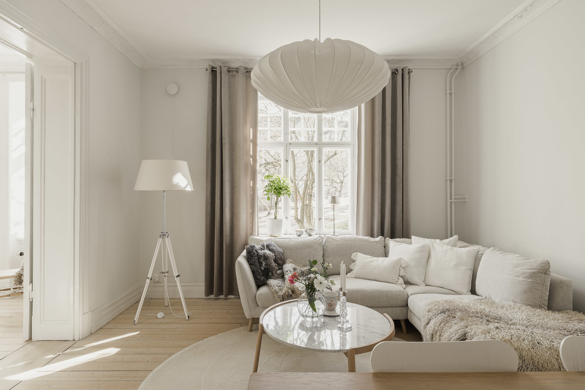 salon blanc décoration scandinave