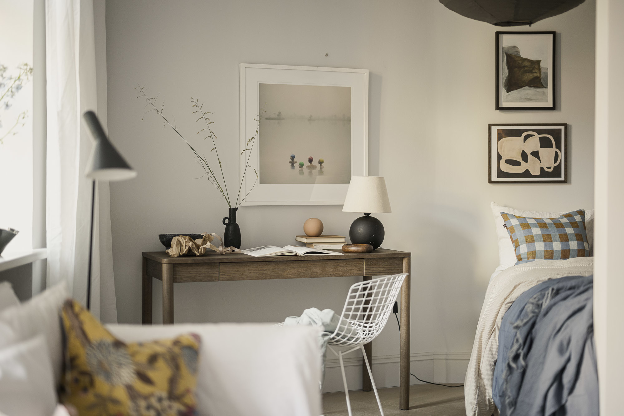 salon et espace chambre studio 33m2 décoration scandinave
