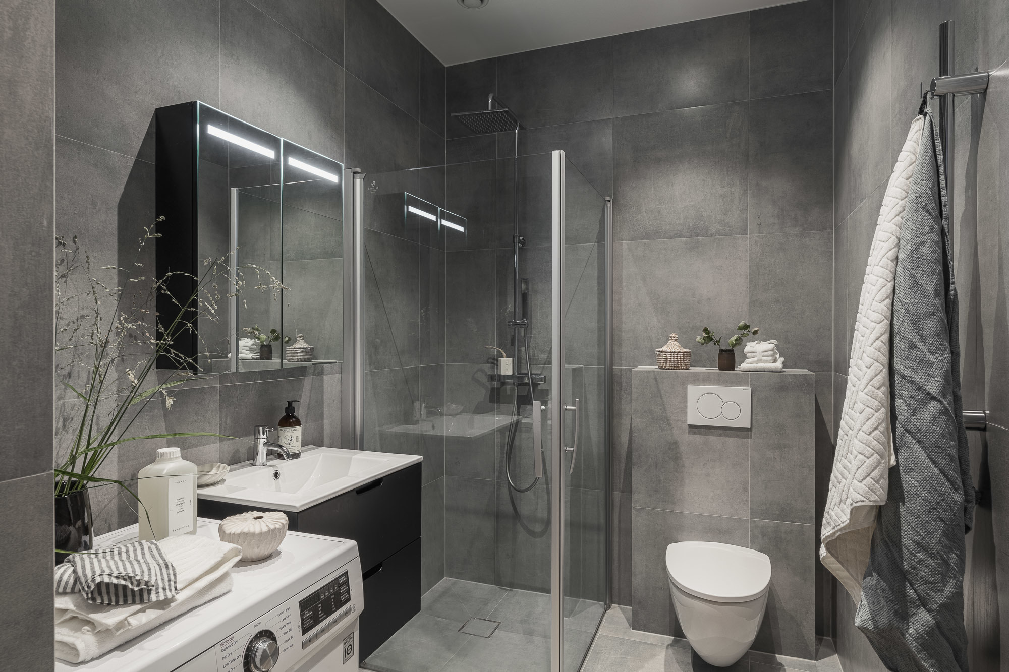 salle de bain grise design