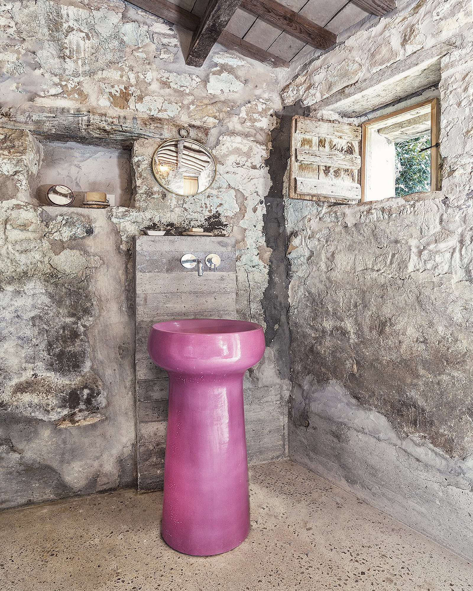 salle de bain décoration rustique chic