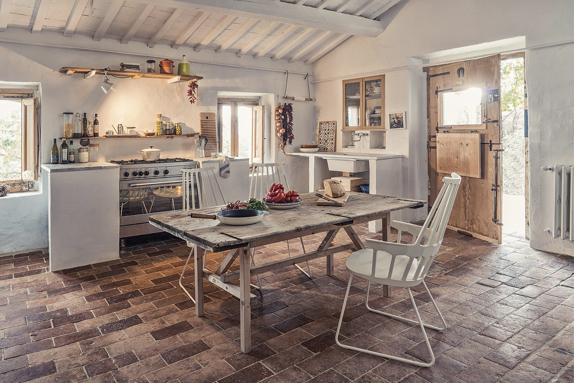 cuisine décoration rustique chic maison ancienne en pierres