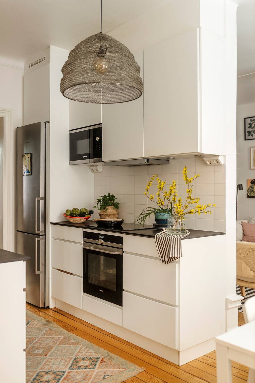 cuisine blanche appartement 75m2 décoration scandinave