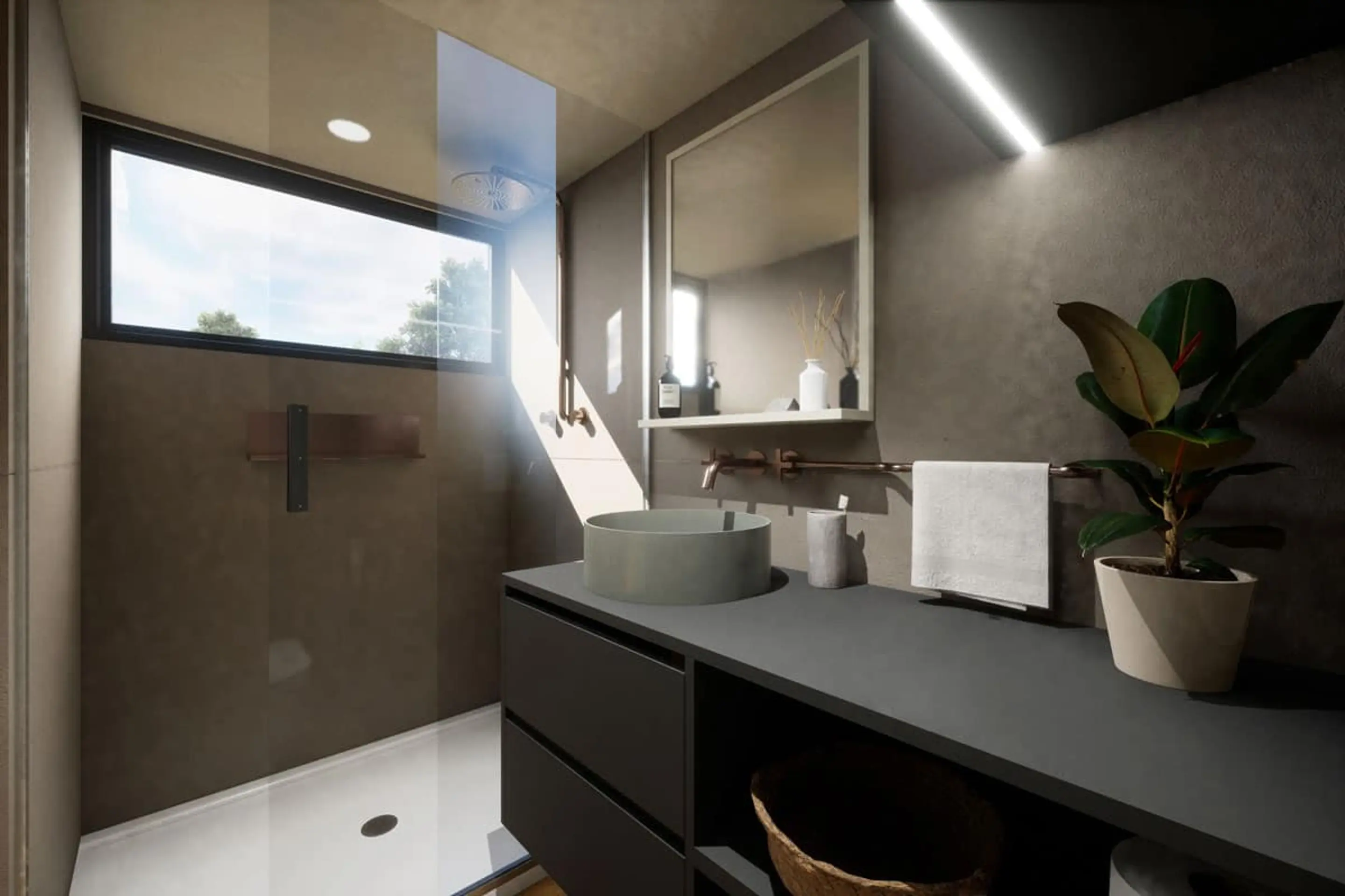 salle de bain design petite maison mobile